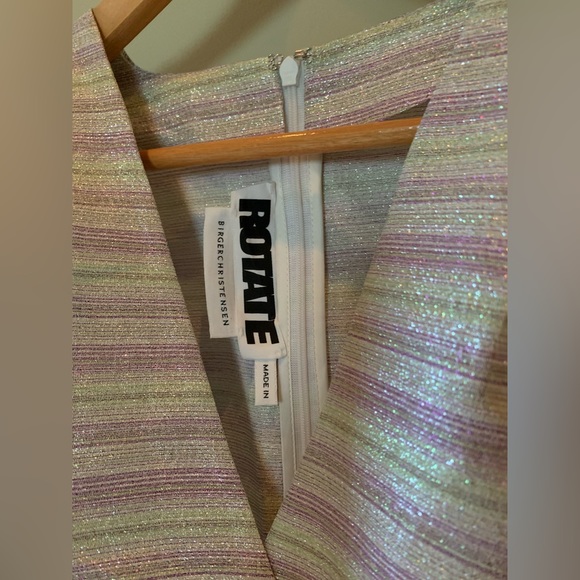 ROTATE Birger Christensen Metallic Wrap Dress - Picture 7 of 13